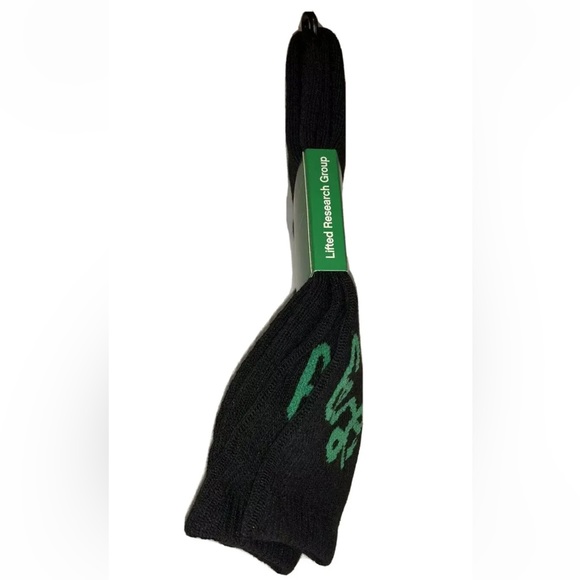 LRG Lifted Research Group Crew Socks 1 Pair Men 6.5-12 Black w/ Green Logo NEW! - Picture 8 of 10